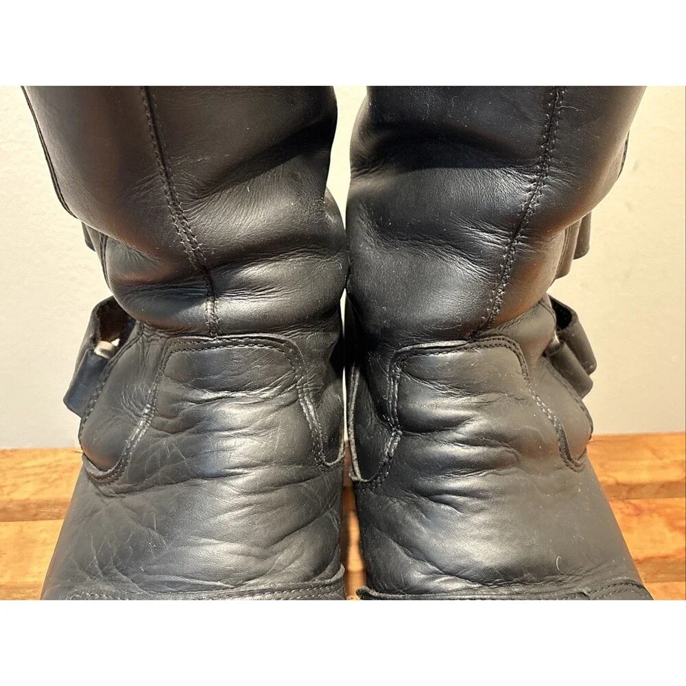 Chippewa 27862 Odessa Rally Biker Boots Black Leather 10.5EE Hook & Loop VINTAGE